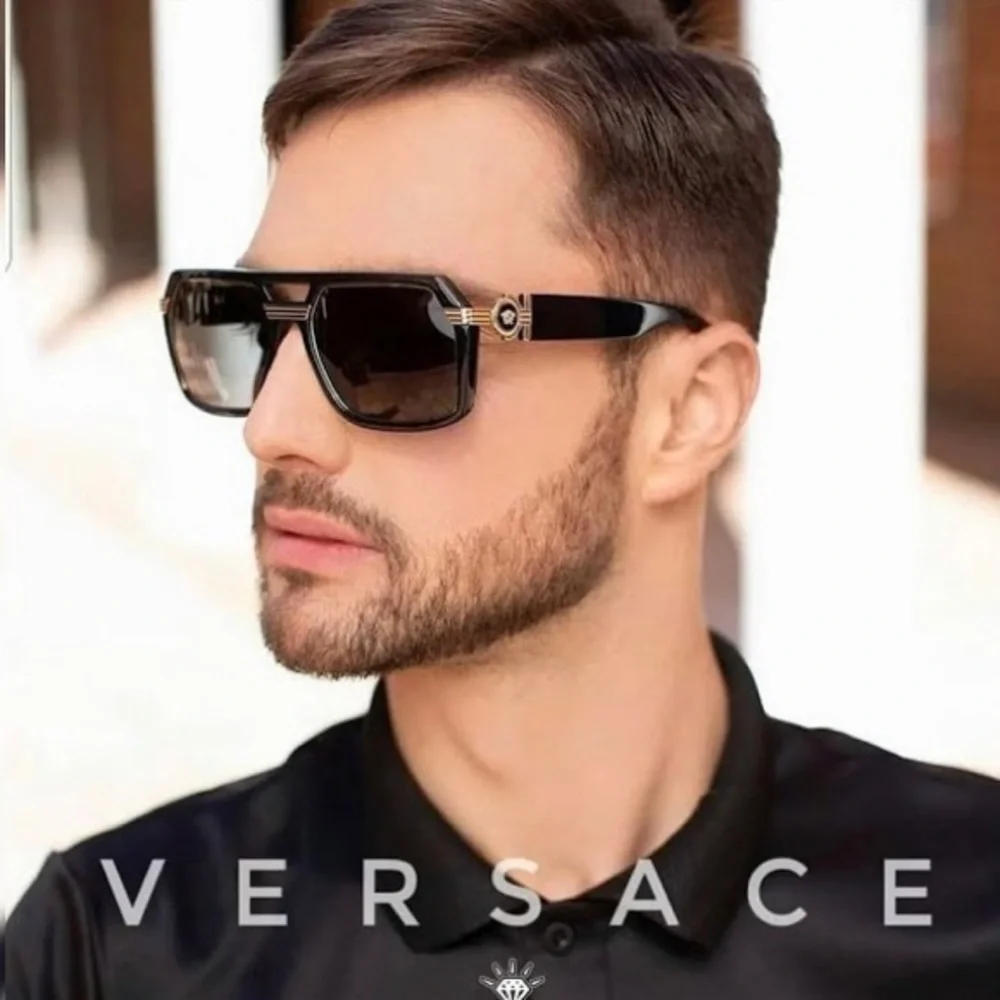 NEW VERSACE VE4399 GB1/87 MEN BLACK SQUARE SUNGLASSES VERSACE MOD 4399